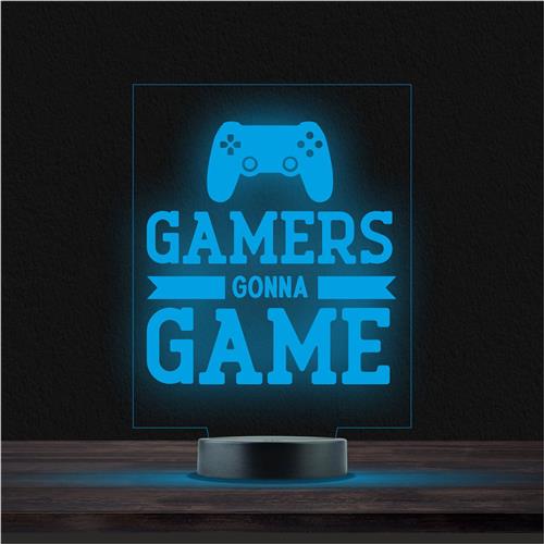Led Lamp Met Gravering - RGB 7 Kleuren - Gamers Gonna Game