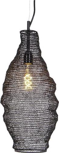 QAZQA nidum - Oosterse Hanglamp - 1 lichts - Ø 260 mm - Zwart - Woonkamer | Slaapkamer