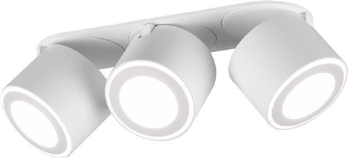 LED Plafondspot - Trion Tarus - 12W - Warm Wit 3000K - 3-lichts - Rond - Mat Wit - Aluminium