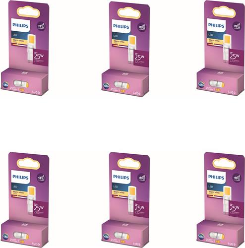 Philips Voordeelverpakking - G9 - LED Capsulelamp - 25W - Niet Dimbaar - Warmwit Licht - Set van 6 Stuks