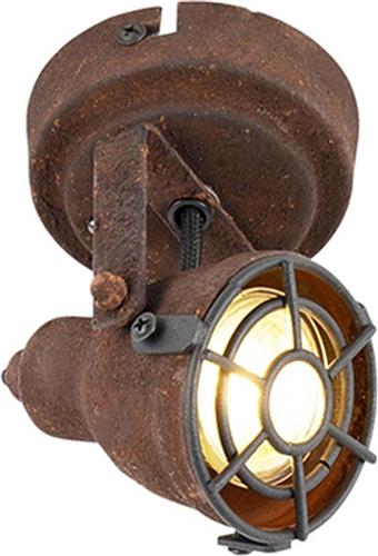 QAZQA sorra - Industriele Dimbare LED Smart Plafondspot | Spotje | Opbouwspot incl. wifi met Dimmer - 1 lichts - L 10.5 cm - Roestbruin - Industrieel - Woonkamer | Slaapkamer | Keuken