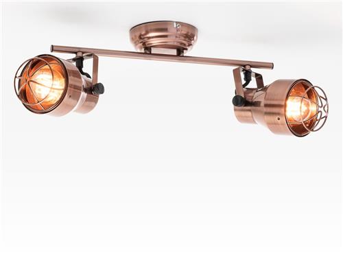 Industriële plafondlamp Boston - koper