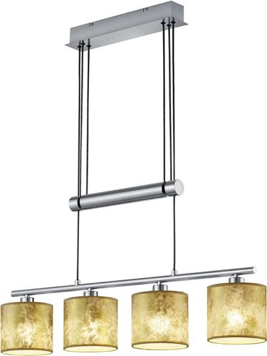 LED Hanglamp - Trion Gorino - E14 Fitting - 4-lichts - Rechthoek - Mat Goud - Aluminium