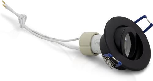 LED Midi inbouwspot Rasmus -Rond Zwart -Extra Warm Wit -Dimbaar -3.6W -Integral LED