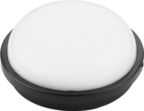 LED Plafondlamp - Badkamerlamp - Artony - 15W - Natuurlijk Wit 4200K - Waterdicht IP65 - Opbouw - Rond - Zwart