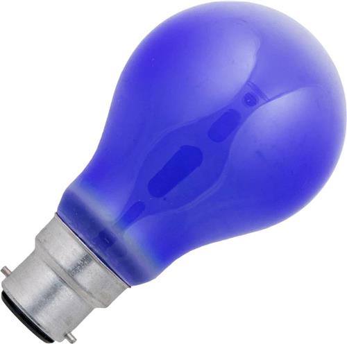 Schiefer Ba22d Gloeilamp | 60W Blauw 50lm 230V | Dimbaar
