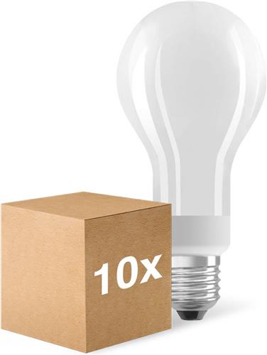 Voordeelpak 10x Ledvance Classic LED E27 Peer Filament Mat 18W 2452lm - 827 Zeer Warm Wit | Dimbaar - Vervangt 150W