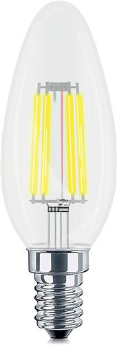 LED Lamp E14 Kaars Filament - Kingtron - Helder 4W 470lm - 830 Warm Wit 3000K - C35 - CLR - Dimbaar | Vervangt 40W