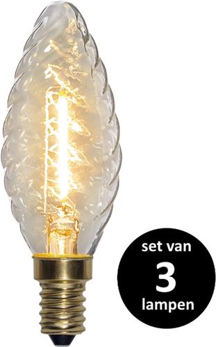 Star Trading LED Kaars lamp lichtbron - E14 - Niet dimbaar - Super Warm Wit <2200K - 0.8 Watt - vervangt 14W Halogeen  - set van 3