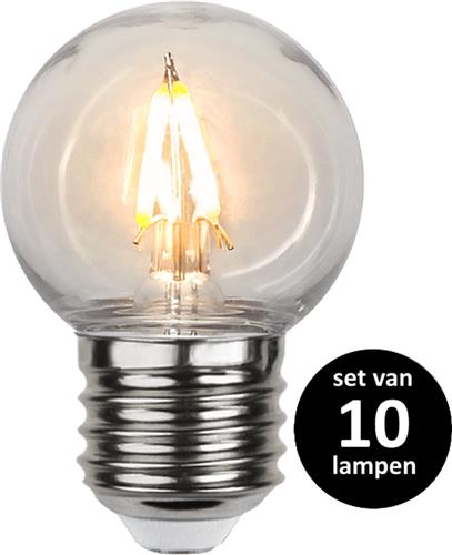 0.6W(E27) Kogel voor prikkabel (G45) -Super Warm Wit (< 2200K) -Niet dimbaar - , Voor prikkabel - set van 10