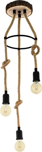 EGLO Rampside Hanglamp - E27 - Ø 30 cm - Zwart/Touw