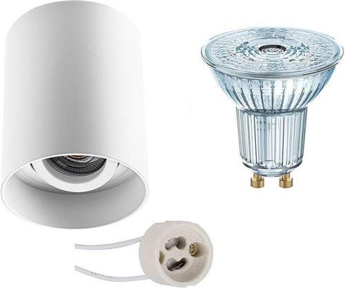 OSRAM - Opbouwspot Set - Parathom PAR16 940 36D - Proma Luxina Pro - GU10 Fitting - Dimbaar - Opbouw Rond - Mat Wit - 3.7W - Natuurlijk Wit 4000K - Verdiept - Kantelbaar - Ø90mm