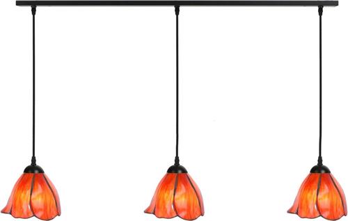 Art Deco Trade - 3 x Tiffany Tender Poppy aan plafondbalk