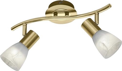 LED Plafondspot - Torna Levino - E14 Fitting - Warm Wit 3000K - 2-lichts - Rechthoek - Mat Goud - Aluminium