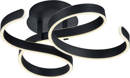 LED Plafondlamp - Plafondverlichting - Trion Frinco - 40W - Warm Wit 3000K - Dimbaar - Rond - Mat Antraciet - Aluminium