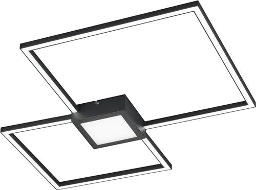 LED Plafondlamp - Trion Hydro - 28W - Warm Wit 3000K - Dimbaar - Vierkant - Mat Antraciet - Aluminium