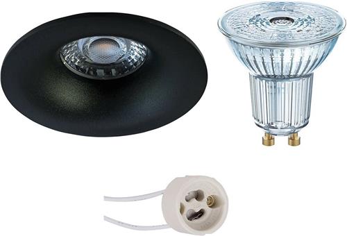 LED Spot Set - OSRAM Parathom PAR16 940 36D - Proma Nora Pro - GU10 Fitting - Dimbaar - Inbouw Rond - Mat Zwart - 3.7W - Natuurlijk Wit 4000K - Ø82mm