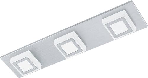 EGLO Masiano - Plafondlamp - 3 Lichts - LED - Aluminium-Geborsteld - Gesatineerd