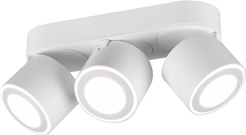 LED Plafondspot - Torna Tarus - 12W - Warm Wit 3000K - 3-lichts - Rond - Mat Wit - Aluminium