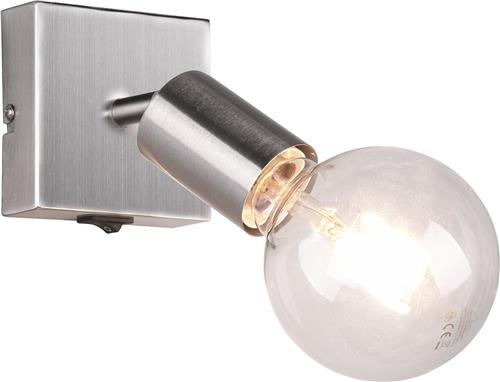 LED Wandspot - Torna Zuncka - E27 Fitting - Vierkant - Mat Nikkel  Aluminium
