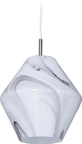 relaxdays hanglamp marmer look - keukenlamp - pendellamp - plafondlamp - lampenkap glas