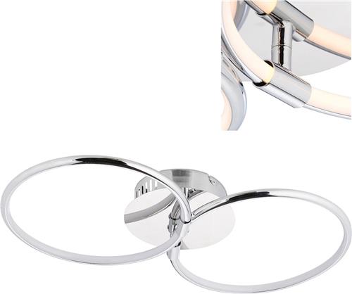 relaxdays LED plafondlamp - plafonnière - LED lamp - wandlamp - modern - metaal - zilver B