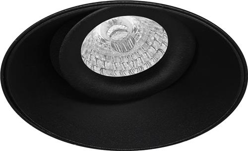 Spot Armatuur GU10 - Pragmi Nivas Pro - GU10 Inbouwspot - Rond - Zwart - Aluminium - Trimless - Kantelbaar - Ø150mm