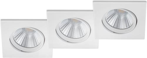 LED Spot 3 Pack - Inbouwspot - Trion Paniro - Vierkant 5W - Dimbaar - Warm Wit 3000K - Mat Wit - Aluminium - 80mm