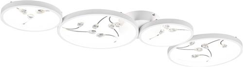 LED Plafondlamp - Plafondverlichting - Trion Moovy - 37W - Natuurlijk Wit 4000K - Dimbaar - Rechthoek - Mat Wit - Aluminium