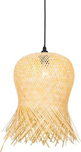 QAZQA carlos - Oosterse Hanglamp voor buiten - 1 lichts - Ø 38 cm - Naturel - Buitenverlichting