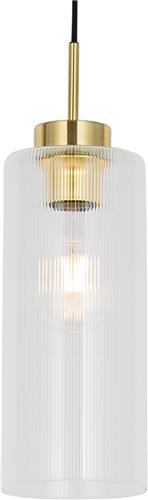 QAZQA laura - Art Deco Hanglamp - 1 lichts - Ø 12 cm - Goud - Woonkamer | Slaapkamer | Keuken