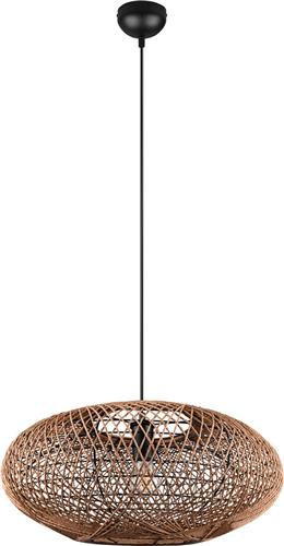 LED Hanglamp - Trion Hetra - E27 Fitting - 1-lichts - Rond - Mat Zwart - Aluminium