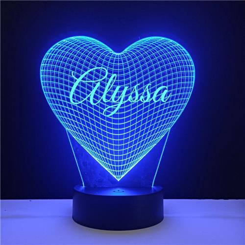 3D LED Lamp - Hart Met Naam - Alyssa