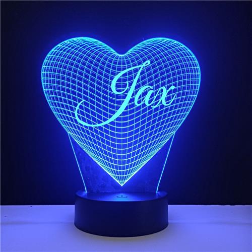 3D LED Lamp - Hart Met Naam - Jax