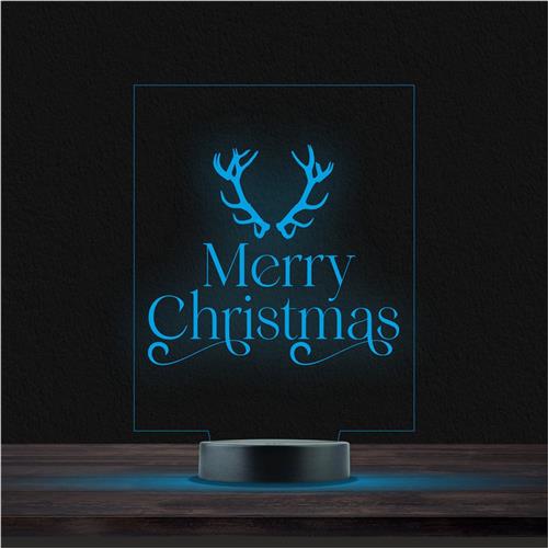 Led Lamp Met Gravering - RGB 7 Kleuren - Merry Christmas