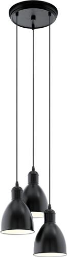 EGLO Priddy Hanglamp - E27 - Ø 32,5 cm - Zwart/Wit