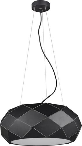 LED Hanglamp - Hangverlichting - Trion Zanda - E27 Fitting - 3-lichts - Rond - Mat Zwart - Aluminium