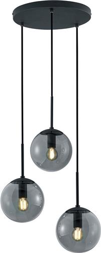 LED Hanglamp - Trion Balina - E14 Fitting - 3-lichts - Rond - Mat Antraciet - Aluminium