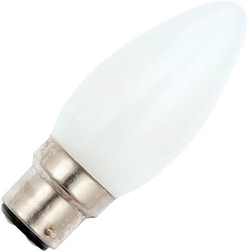 Schiefer Ba22d Kaars Gloeilamp | 60W 2700K 635lm 230V Mat | Dimbaar