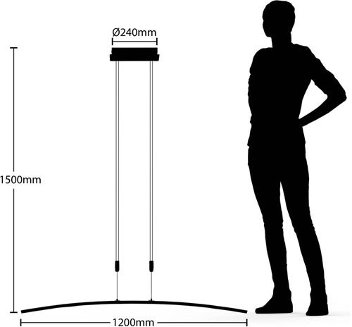 Lindby - Hanglampen- met dimmer - 1licht - metaal - gesatineerd nikkel - Inclusief lichtbron