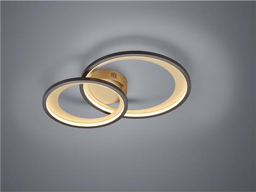 LED Plafondlamp - Torna Granity - 29W - Warm Wit 3000K - Dimbaar - Ovaal - Mat Zwart - Aluminium