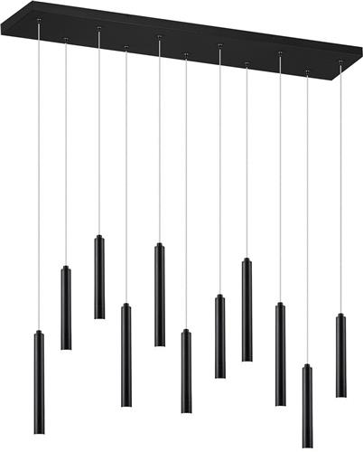LED Hanglamp - Torna Tular - 22W - Warm Wit 3000K - Dimbaar - Rechthoek - Mat Zwart - Aluminium