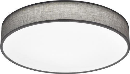 LED Plafondlamp - Plafondverlichting - Torna Lanago - 42W - Aanpasbare Kleur - Afstandsbediening - Dimbaar - Rond - Mat Grijs - Textiel