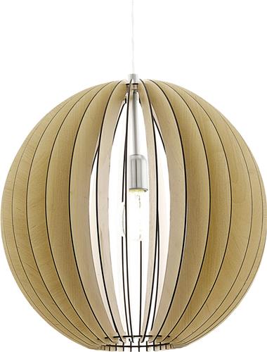 EGLO Cossano - Hanglamp - 1 Lichts - Ø500mm. - Nikkel-Mat - Ahorn