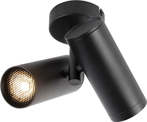 QAZQA scopio - Design LED Smart Plafondspot | Spotje | Opbouwspot incl. wifi - 2 lichts - L 17.9 cm - Zwart - Woonkamer | Slaapkamer | Keuken