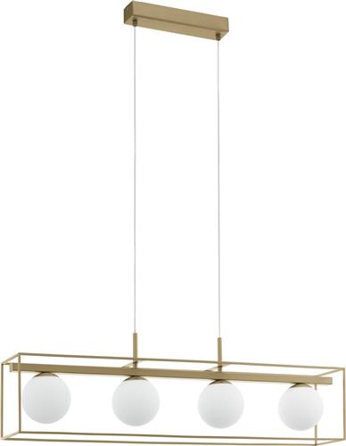 EGLO Vallaspra Hanglamp - E14 - 91 cm - Goud/Wit