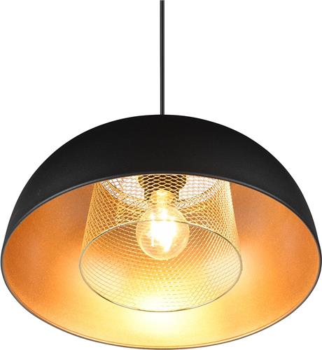 LED Hanglamp - Hangverlichting - Torna Palmo XL - E27 Fitting - 1-lichts - Rond - Mat Zwart - Aluminium