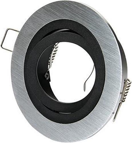 Inbouw spot GU10 aluminium rond armatuur zilver/zwart