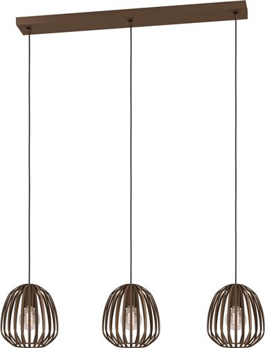 EGLO Espinal Hanglamp - 3xE27 - B 90 cm - Brons - Staal