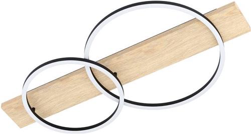 EGLO Boyal plafondlamp - LED - 78 cm - Hout - Bruin
